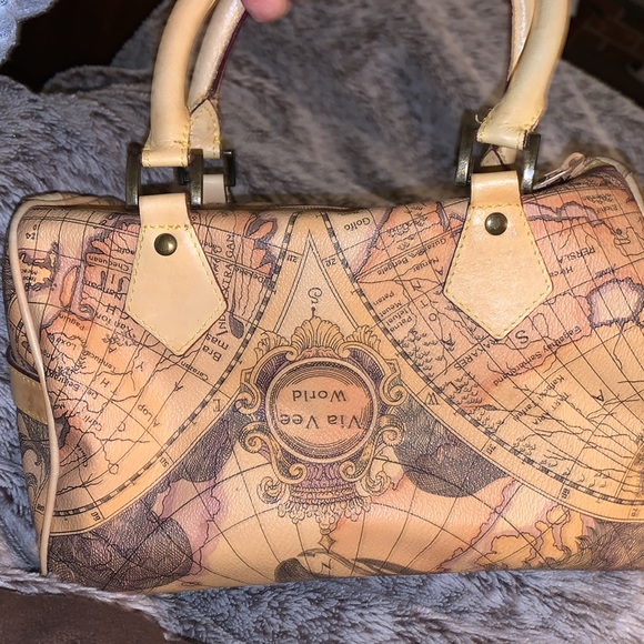Vintage Allan Edward World Map Atlas Purse - Picture 3 of 8